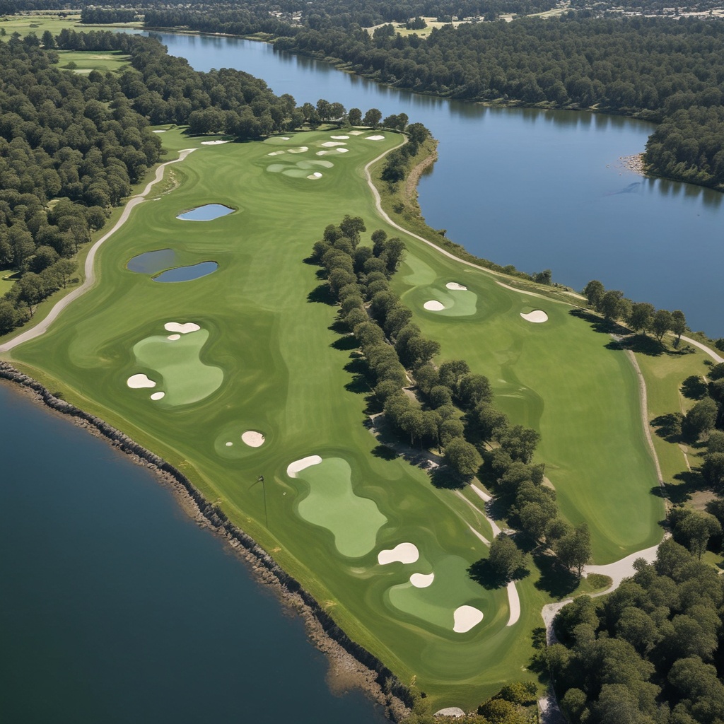 Aerial view of Centennial Park Golf Centre showing all three 9-hole courses