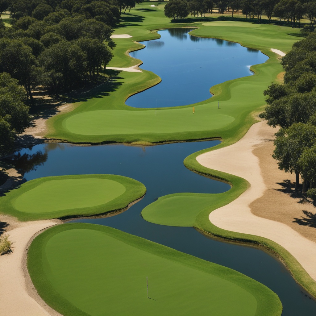 Centennial Park East Course featuring challenging water hazards and bunkers