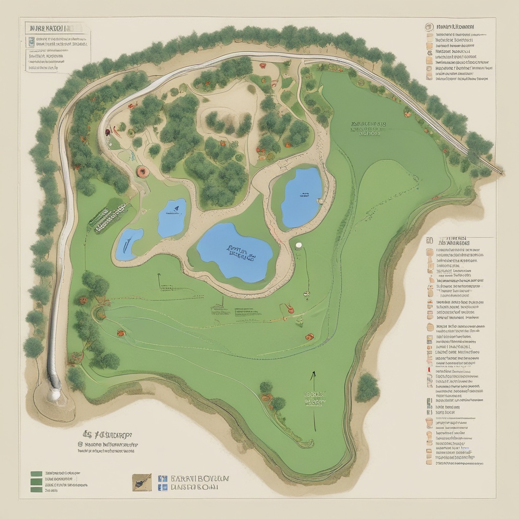 EAST course layout showing key features and holes